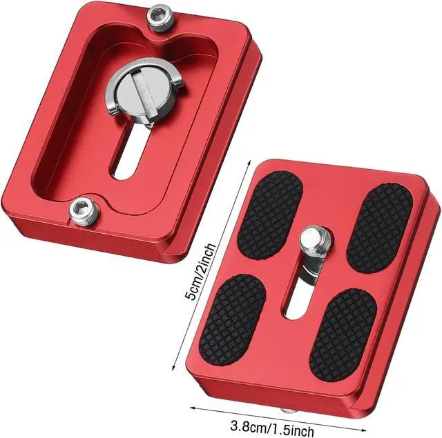 Alt view image 2 of 7 - Frienda Quick Release Plate Tripod 1/4-20 DSLR,Pu50,Red | Tripod Mount Plate, Camera Tripod Mount for DSLR Camera Tripod Ball Head , Metal, 1.9 x 1.5 x 0.4 Inch