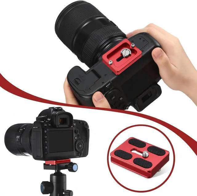 Alt view image 3 of 7 - Frienda Quick Release Plate Tripod 1/4-20 DSLR,Pu50,Red | Tripod Mount Plate, Camera Tripod Mount for DSLR Camera Tripod Ball Head , Metal, 1.9 x 1.5 x 0.4 Inch