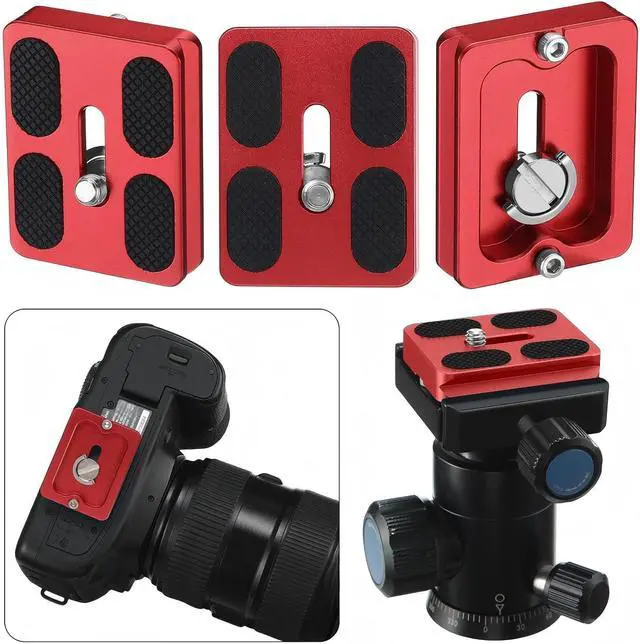 Alt view image 7 of 7 - Frienda Quick Release Plate Tripod 1/4-20 DSLR,Pu50,Red | Tripod Mount Plate, Camera Tripod Mount for DSLR Camera Tripod Ball Head , Metal, 1.9 x 1.5 x 0.4 Inch