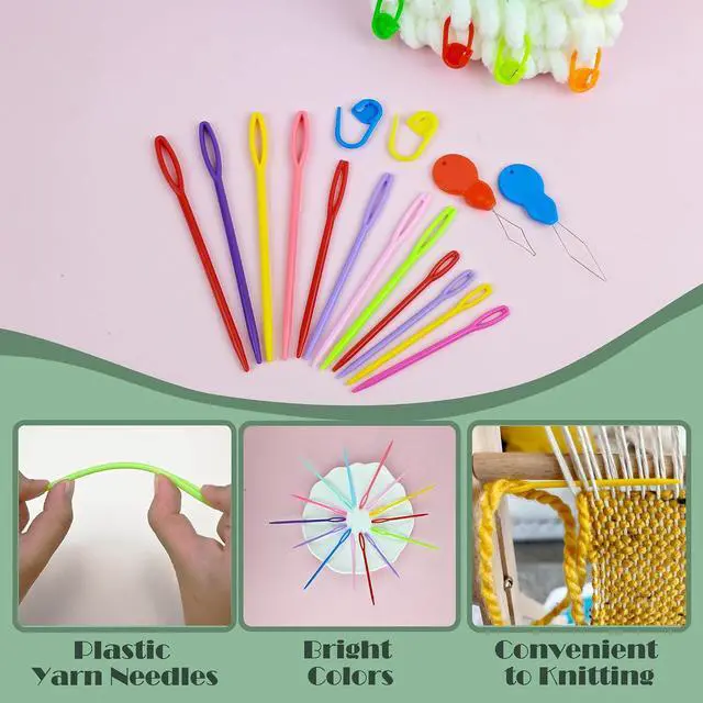 Alt view image 5 of 7 - DeliaVo 62 Pcs Yarn Needles Set, Crochet Kit for Knitting Sewing Weaving | Assorted Darning Tapestry Needles with Stitch Markers for Crocheting, Wonderful Knitting Accessories & Crochet Supplies