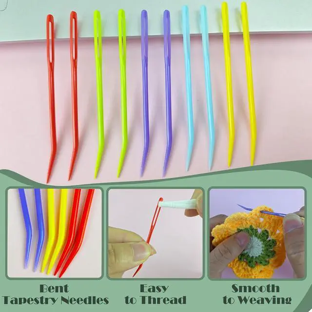 Alt view image 4 of 7 - DeliaVo 62 Pcs Yarn Needles Set, Crochet Kit for Knitting Sewing Weaving | Assorted Darning Tapestry Needles with Stitch Markers for Crocheting, Wonderful Knitting Accessories & Crochet Supplies