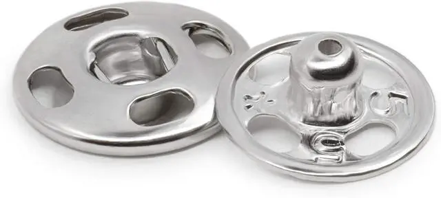 Alt view image 2 of 3 - Dritz 80-1-65 Sew-On Snaps, Nickel-Plated Brass, Size 1 8-Count