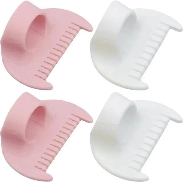 Main image of 4 PCS Sewing Tool Set - Edge Stitch Lock and Sewing Gauge, Blanket Stitch Guide Tool for Hand Sewing, Quilting, Hemming & Crafts - White & Pink with 3 mm & 4 mm