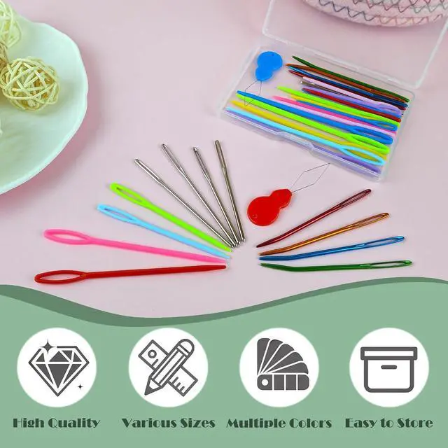 Alt view image 2 of 7 - DeliaVo 49 Pcs Yarn Needles Set, Crochet Kit for Knitting Sewing Weaving | Assorted Crocheting & Darning Tapestry Needles for Yarn, Wonderful Knitting Accessories & Crochet Supplies