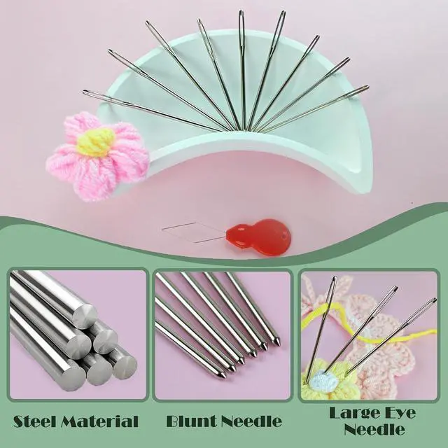 Alt view image 5 of 7 - DeliaVo 49 Pcs Yarn Needles Set, Crochet Kit for Knitting Sewing Weaving | Assorted Crocheting & Darning Tapestry Needles for Yarn, Wonderful Knitting Accessories & Crochet Supplies