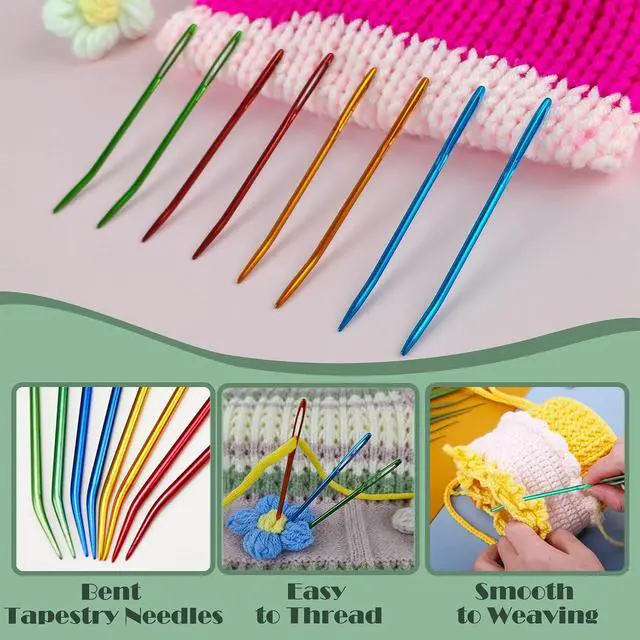 Alt view image 4 of 7 - DeliaVo 49 Pcs Yarn Needles Set, Crochet Kit for Knitting Sewing Weaving | Assorted Crocheting & Darning Tapestry Needles for Yarn, Wonderful Knitting Accessories & Crochet Supplies