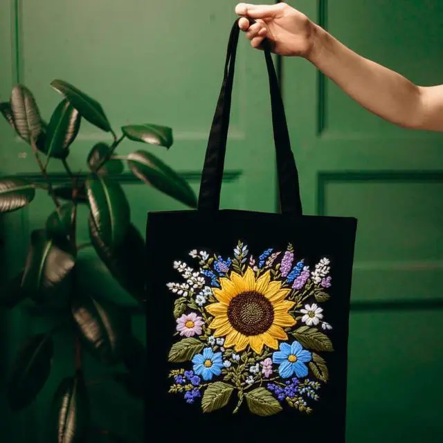 Alt view image 4 of 7 - BENECREAT 17 pcs Water Soluble Embroidery Stabilizers, Sunflowers Bouquets Embroidery Patterns Transfer Paper for Beginners, Stick and Stitch Embroidery Paper Wash Away
