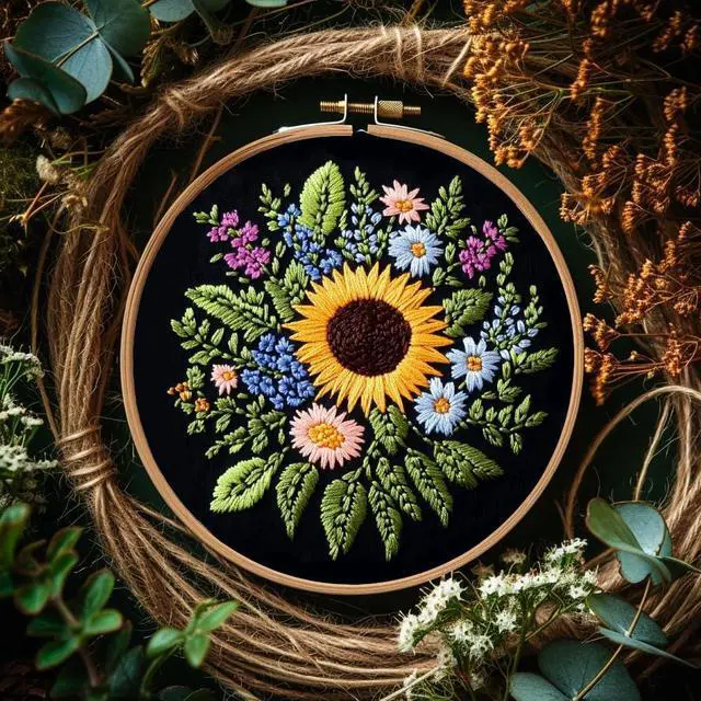Alt view image 5 of 7 - BENECREAT 17 pcs Water Soluble Embroidery Stabilizers, Sunflowers Bouquets Embroidery Patterns Transfer Paper for Beginners, Stick and Stitch Embroidery Paper Wash Away