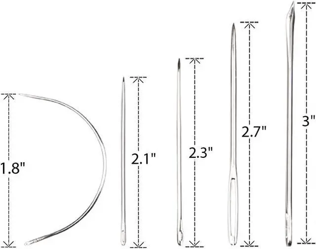 Alt view image 2 of 7 - Eketirry Hand Sewing Needle Kit, Heavy Duty Household Hand Needles for for Home Upholstery Carpet Leather Canvas Repair (7 Pieces)