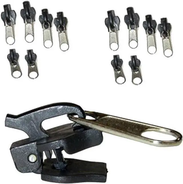 Main image of 6Pcs Black Universal Fix Zipper Repair Kit Replacement Zip Slider Teeth Zippers Crafts and Sewing Zippers,Repair Kit Universal Fixer,Zipper Repair,Fasteners