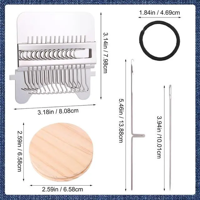 Alt view image 5 of 7 - PatchMaker 2.0 Kit, Mini Portable Darning Loom for Beginners, Knitpatch Kit for Holes Repair on Socks, Clothes & Jeans, Sewing Repair Weaving Tool Set, Craft Supplies (14 Hooks)