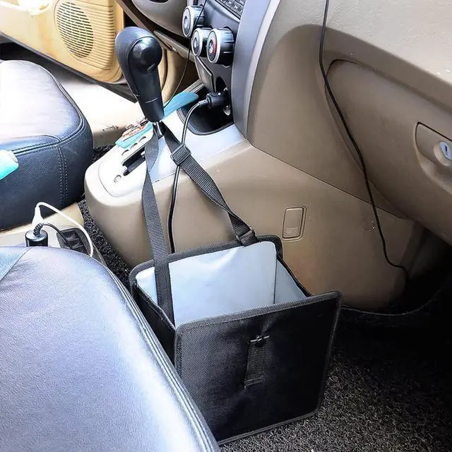 Alt view image 7 of 7 - Fekey&JF Foldable Waterproof Car Trash Can, Small | leakproof liner, hanging storage-bag design, fits most cars, SUVs, and trucks, car interior accessories