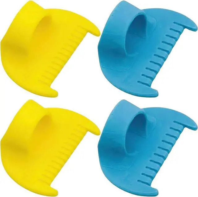Main image of 4 PCS Sewing Tool Set - Edge Stitch Lock and Sewing Gauge, Blanket Stitch Guide Tool for Hand Sewing, Quilting, Hemming & Crafts - Yellow & Blue with 3 mm & 4 mm