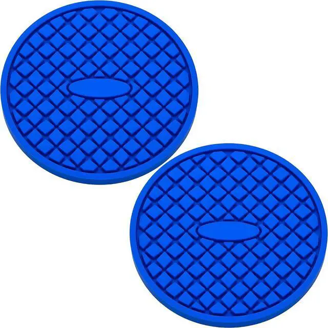 Main image of 2-Pack Silicone Cup Holder Coaster Inserts - Universal Non-Slip Car Cup Holder Liners for Men and Women - Interior Accessories Set (Deep Blue)