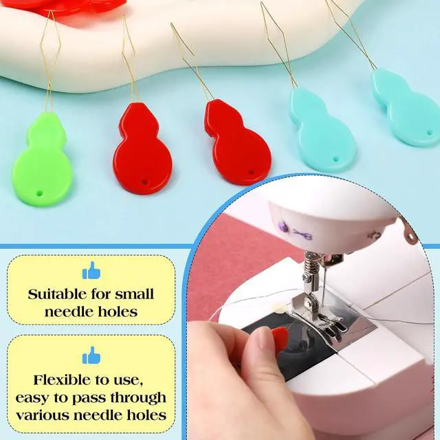 Alt view image 5 of 7 - FTEVEN Needle Threaders, 30Pcs Needle Threaders for Hand Sewing | Gourd Shaped Embroidery Needle Threader for Hand Sewing and Sewing Machine with Clear Storage Box