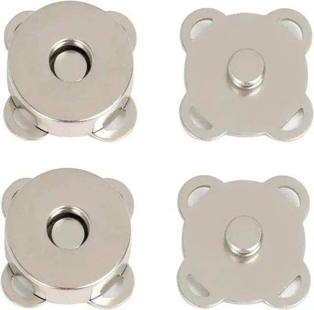 Main image of Magnetic Snaps Buttons Plum Magnetic Snap Closures for Purses Bags Clothes Handbags Scrapbooking,Magnetic Purse Closure Fasteners,Sewing on Magnetic Snaps for DIY Craft (15mm) (Silver)