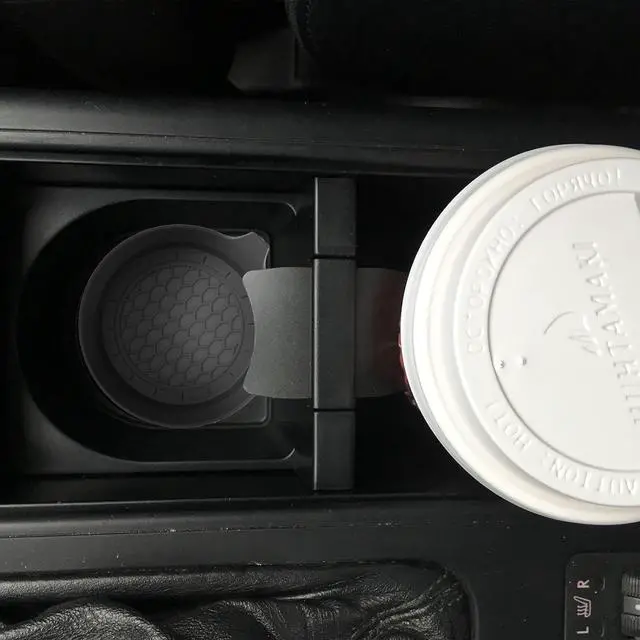 Alt view image 2 of 7 - BFXM 2 PCS Car Cup Coasters, Cup Holder Coaster for Car Accessories Black | Universal CupHolders Insert for Women Non-Slip Silicone Car Cup Holder Coasters