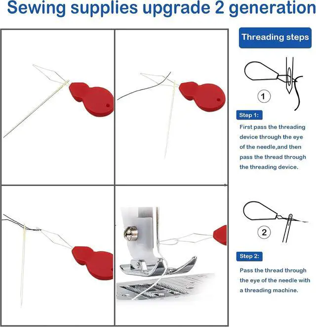 Alt view image 3 of 7 - Pikdmin 7+1 Pcs Heavy Duty Hand Sewing Needles Kit, 5 Leather Hand Sewing Needle 2 Curved Needle and 1 pcs Needle threaders for Home Upholstery,Leather Needles for Hand Sewing,Carpet Canvas Repair