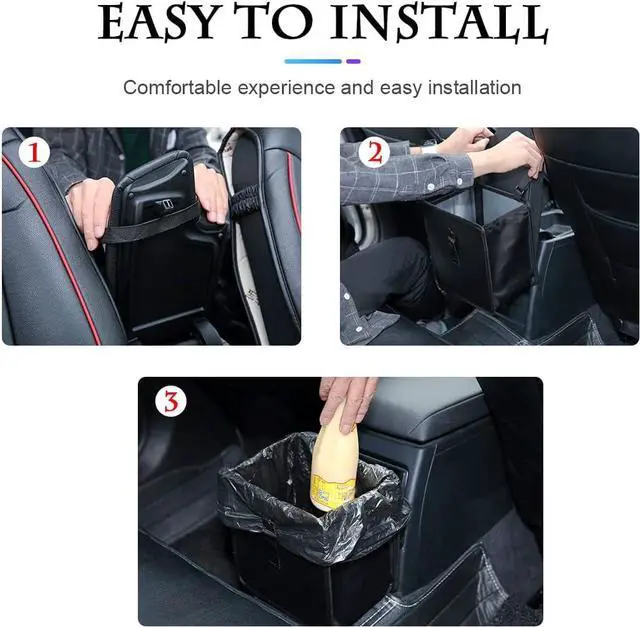 Alt view image 5 of 7 - Fekey&JF Foldable Waterproof Car Trash Can, Small | leakproof liner, hanging storage-bag design, fits most cars, SUVs, and trucks, car interior accessories