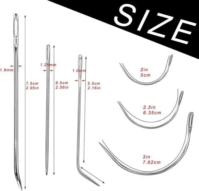 Alt view image 2 of 7 - Veroave Sewing Needles, Curved Needle, 20 PCS Upholstery Needle