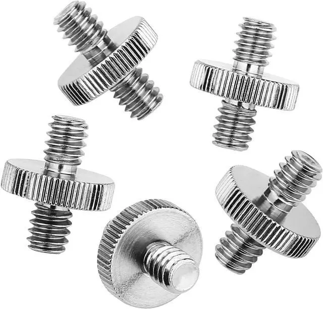 Alt view image 2 of 7 - 6 Pack International Standard 1/4"-20 Male to 1/4"-20 Male Threaded Tripod Screw Adapter Standard Tripod Mounting Thread Camera Screw Adapter Converter,Precision Made