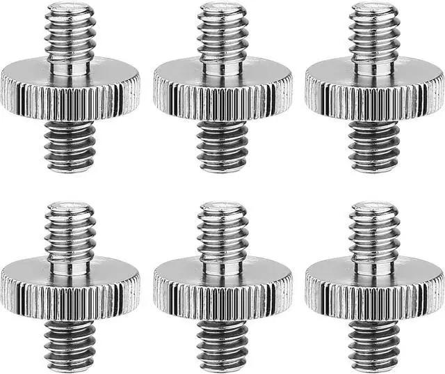 Main image of 6 Pack International Standard 1/4"-20 Male to 1/4"-20 Male Threaded Tripod Screw Adapter Standard Tripod Mounting Thread Camera Screw Adapter Converter,Precision Made