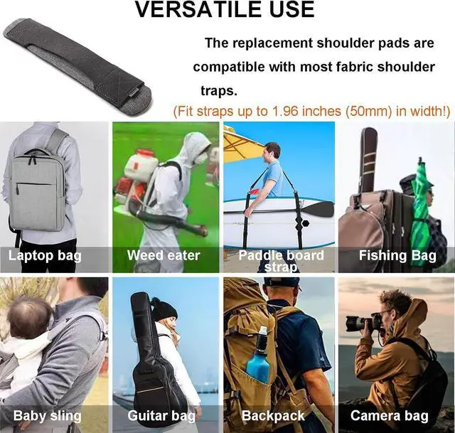 Alt view image 3 of 7 - Shoulder Strap Pad Replacement,Universal Removable Anti-Slip Relieve Pressure Comfort Backpack Strap Pads Cushion