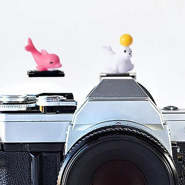 Main image of Camera Hot Shoe Cover, Cartoon Hot Shoe Cap, Hot Shoe Protector Compatible with Sony Fujifilm Fuji Canon Nikon Pentax Leical Panasonic (2pcs Seal Dolphin)