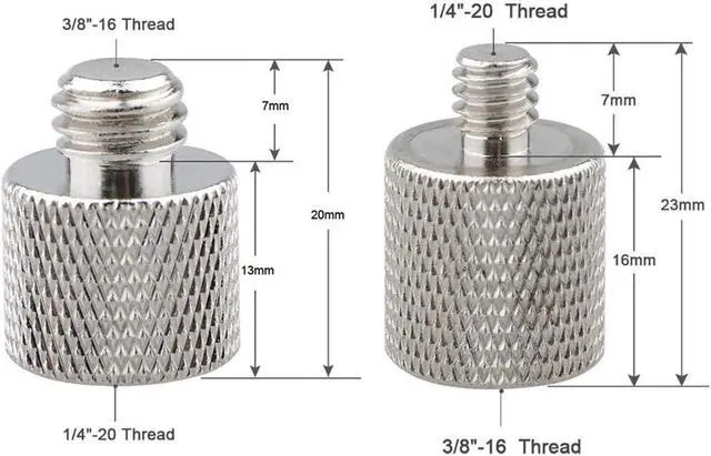 Alt view image 5 of 5 - CAMVATE 1/4" Female to 3/8" Male & 3/8"-16 Female to 1/4"-20 Male Screw | For Tripod Camera Qr Plate Adapter Brass