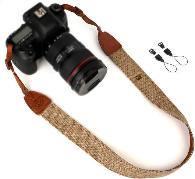 Main image of Camera Strap Canvas Brown Shoulder Strap with Quick Release Buckles | Adjustable Vintage Neck Shoulder Carrying Strap for DSLR SLR Most Digital Cameras