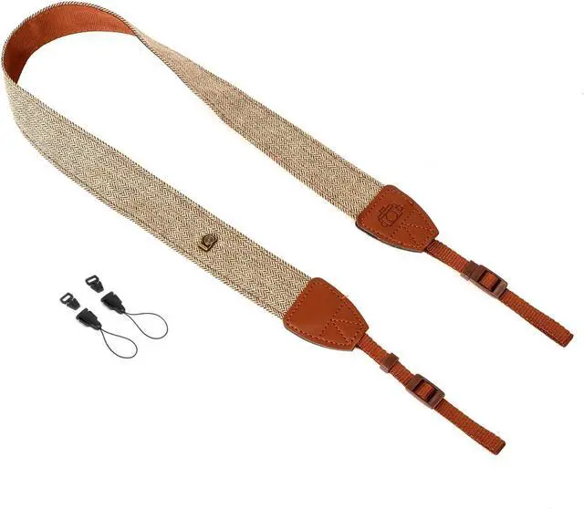Alt view image 5 of 7 - Camera Strap Canvas Brown Shoulder Strap with Quick Release Buckles | Adjustable Vintage Neck Shoulder Carrying Strap for DSLR SLR Most Digital Cameras