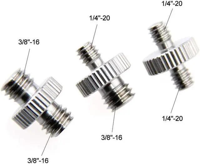 Alt view image 3 of 3 - CAMVATE Male to Male Screw Adapter Set for Camera Tripod, 3-Pack
