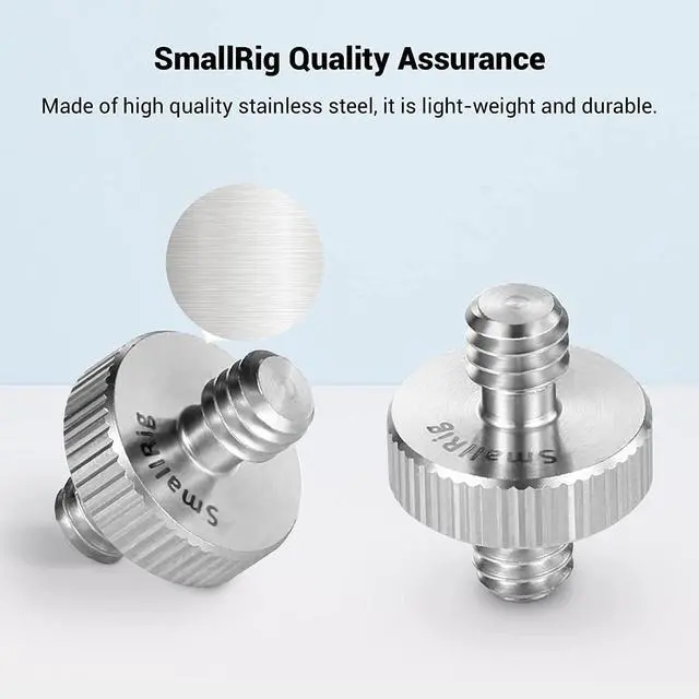 Alt view image 2 of 7 - SmallRig 1/4" to 1/4" Double Head Screw Adapter 2-Pack - 828 | Double-Head Stud for Camera Cage/Monitor/LED/Microphone, 1/4" Male to 1/4" Male Threaded, 2-Pack for Versatile Mounting