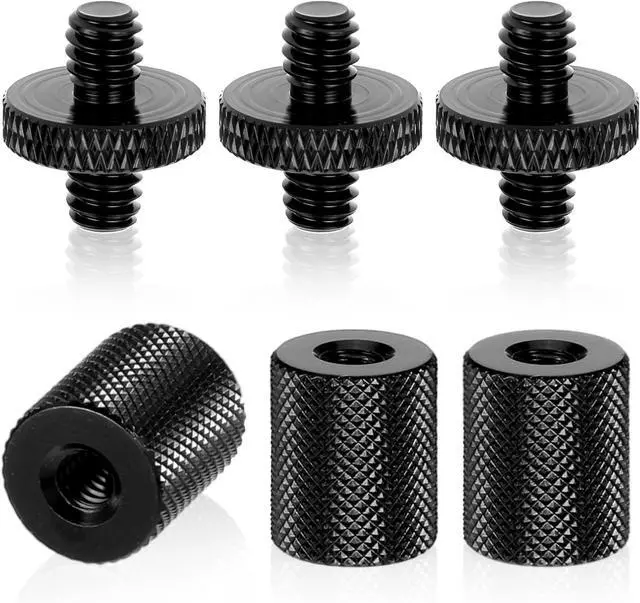 Main image of 6 Pack 1/4" to 1/4" Threaded Tripod Screw Adapter, Double Sided Standard Mounting Thread Converter Monopod Shoulder Rig Tripod Screw Adapter Female Adapters Set for Camera Cage Mount Light Stand