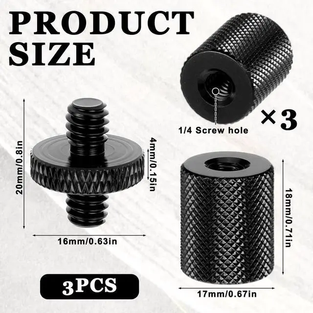 Alt view image 2 of 7 - 6 Pack 1/4" to 1/4" Threaded Tripod Screw Adapter, Double Sided Standard Mounting Thread Converter Monopod Shoulder Rig Tripod Screw Adapter Female Adapters Set for Camera Cage Mount Light Stand