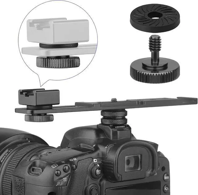 Alt view image 6 of 6 - 2 Packs Thumb Screw Camera Quick Release Adapter with 4 Packs Rubber Washers,1/4 Male to 1/4 Female Thread Thumbscrew L Bracket Mount Tripod Screw Rubber Pads for Camera Mounting Plate Flash Bracket