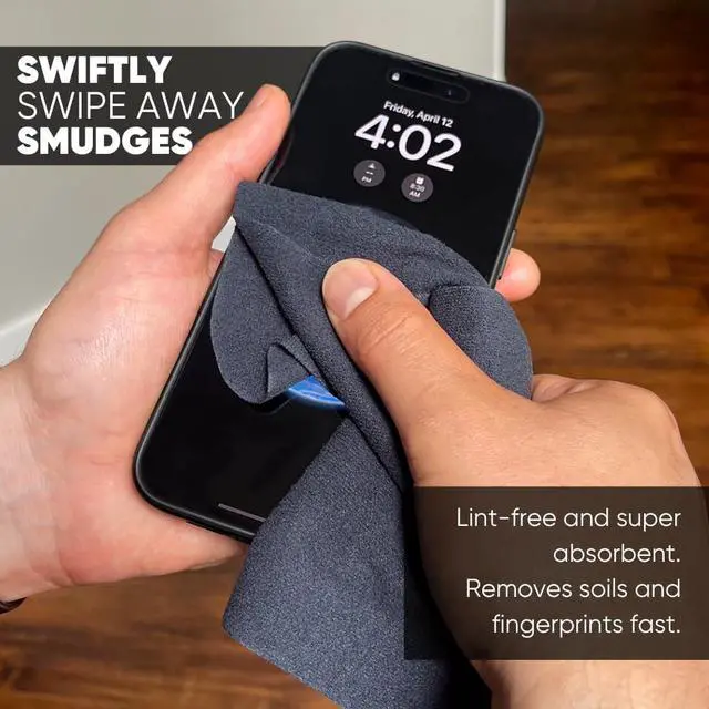Alt view image 3 of 6 - Premium Lens Glasses Cleaning Cloth by Microfiber Wholesale | Black | 6x6 | 10pk | Soft Microfiber Suede | Travel Size Reusable | No Lint Scratch-Free Durable | Lenses Glasses Phones