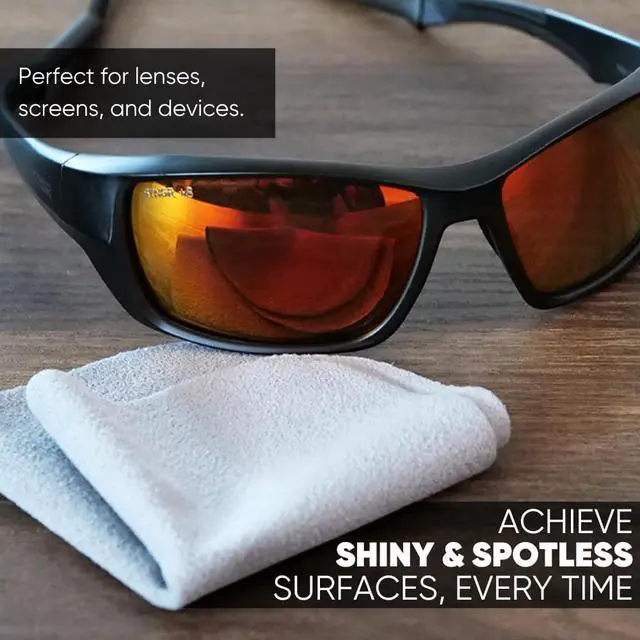 Alt view image 4 of 6 - Premium Lens Glasses Cleaning Cloth by Microfiber Wholesale | Black | 6x6 | 10pk | Soft Microfiber Suede | Travel Size Reusable | No Lint Scratch-Free Durable | Lenses Glasses Phones