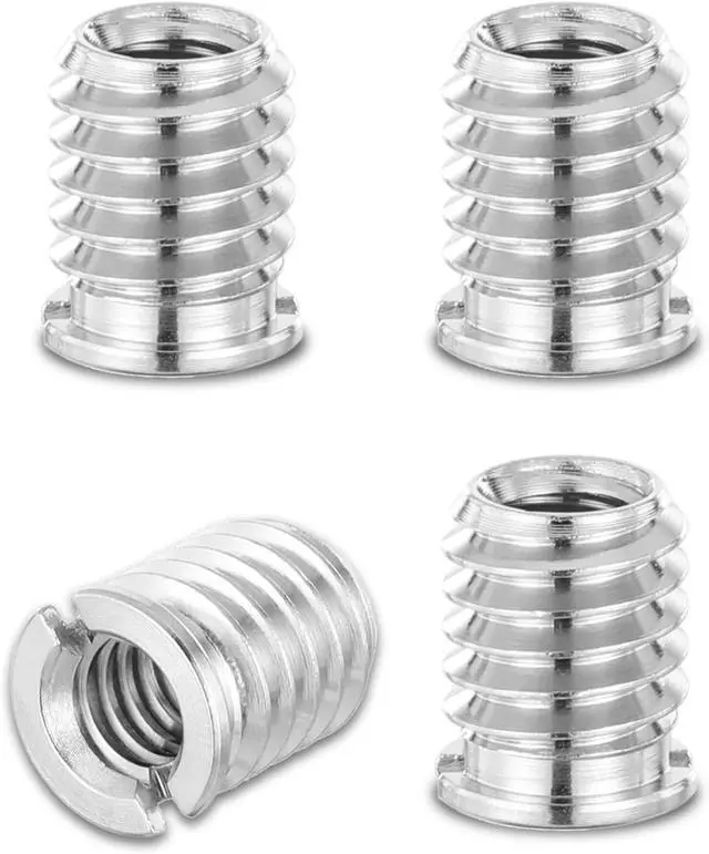 Alt view image 7 of 7 - 4 PCS 1/4 to 3/8 Adapter, 1/4 Female to 3/8 Male Adapter Tripod Thread Adapters 12 Mm Height Reducer Bushing Convert Screw Adapters for Camera Dslr Slr Monopod Tripod Ballhead Stand and Video Light