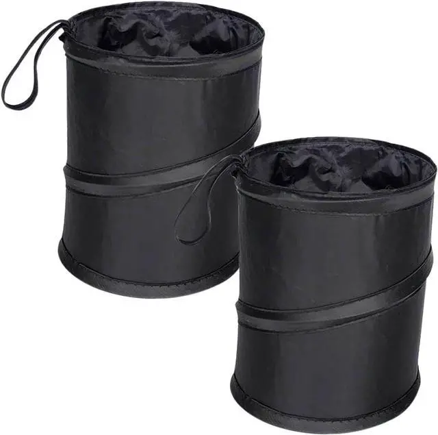 Main image of PUXING 2PCS Car Trash Can - Mini Collapsible Pop-up Car Garbage Can | Waterproof Hanging Car Trash Bag w/Elastic Band,Portable Garbage Bin for Car/Home,Travel