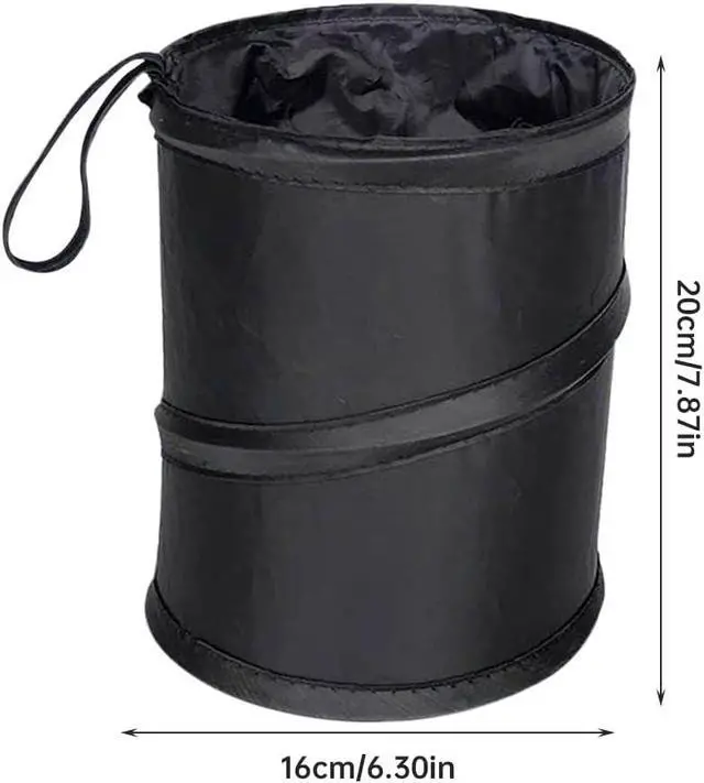 Alt view image 2 of 7 - PUXING 2PCS Car Trash Can - Mini Collapsible Pop-up Car Garbage Can | Waterproof Hanging Car Trash Bag w/Elastic Band,Portable Garbage Bin for Car/Home,Travel