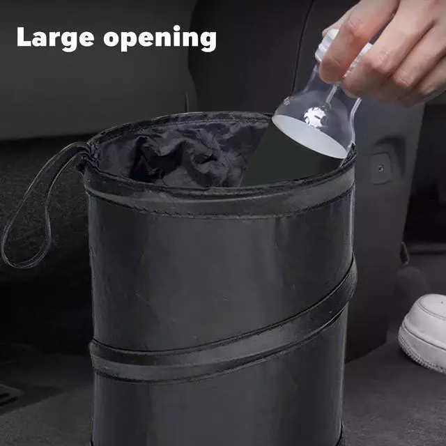 Alt view image 4 of 7 - PUXING 2PCS Car Trash Can - Mini Collapsible Pop-up Car Garbage Can | Waterproof Hanging Car Trash Bag w/Elastic Band,Portable Garbage Bin for Car/Home,Travel