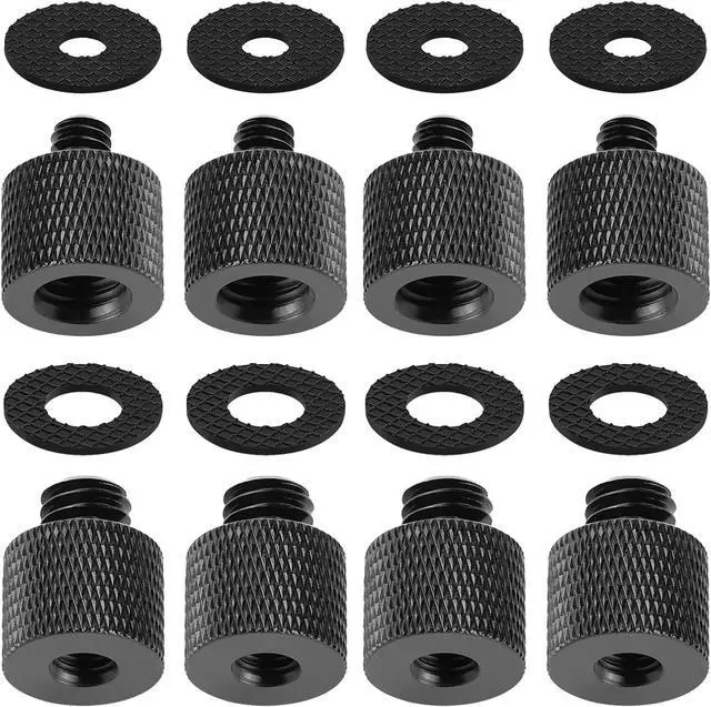 Main image of Camera Screw Adapter 8 Pieces Thread 1/4" Male to 3/8" Female and 3/8" Male to 1/4" Female Adapter with Rubber Pad for Camera Monitor, Tripod, Mount