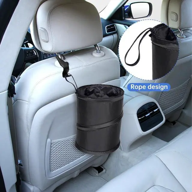 Alt view image 7 of 7 - PUXING 2PCS Car Trash Can - Mini Collapsible Pop-up Car Garbage Can | Waterproof Hanging Car Trash Bag w/Elastic Band,Portable Garbage Bin for Car/Home,Travel