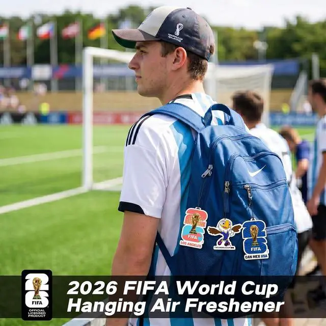 Alt view image 2 of 7 - 3 Pack FIFA World Cup 2026 Car Air Freshener, Los Angeles | 3 Different Long-Lasting Scents, Official FIFA World Cup 2026 Merchandise, FIFA Charms for Car, Closet, Home