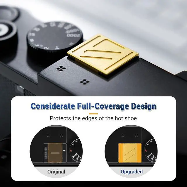 Alt view image 2 of 7 - Upgraded Q3 43 Metal Hot Shoe Cover Cap w Full-Coverage for Leica Q3 43 Q2 | Q3 43 Hotshoe Protector, Aluminum Alloy Cover with Silicone Cushion, Special Designed for Leica Q3 43 Camera Accessories