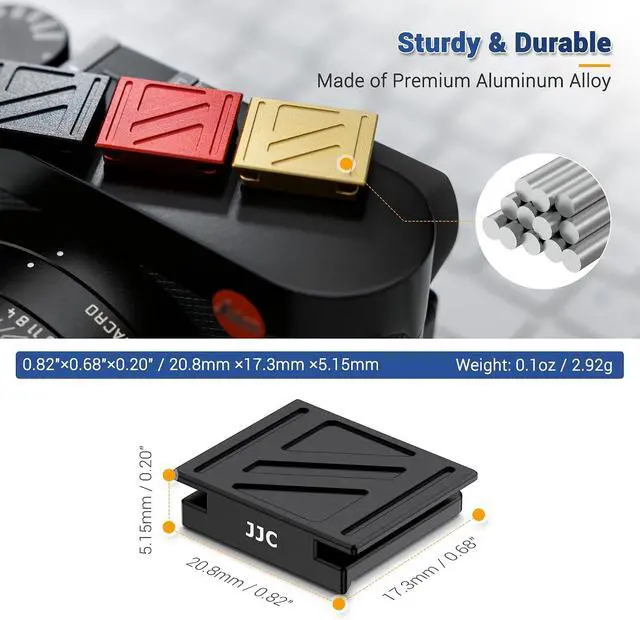 Alt view image 3 of 7 - Upgraded Q3 43 Metal Hot Shoe Cover Cap w Full-Coverage for Leica Q3 43 Q2 | Q3 43 Hotshoe Protector, Aluminum Alloy Cover with Silicone Cushion, Special Designed for Leica Q3 43 Camera Accessories