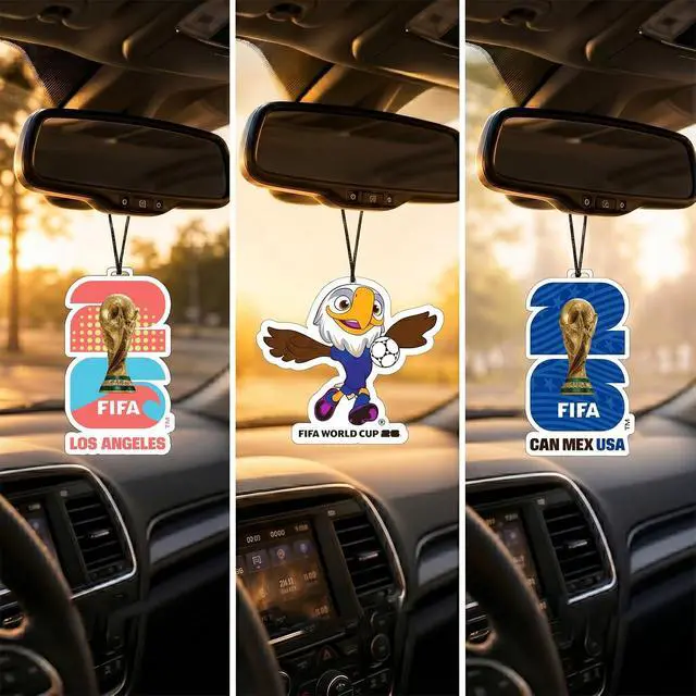 Alt view image 5 of 7 - 3 Pack FIFA World Cup 2026 Car Air Freshener, Los Angeles | 3 Different Long-Lasting Scents, Official FIFA World Cup 2026 Merchandise, FIFA Charms for Car, Closet, Home
