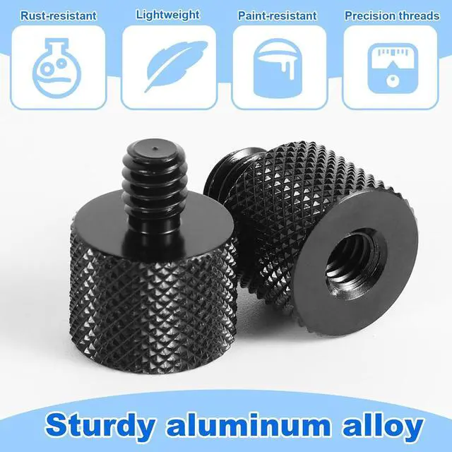Alt view image 4 of 7 - 8pcs Tripod Screw Adapters, 1/4" to 3/8" Threaded Mount Converter Screw Tripod Accessories for Camera Light Stand Mic Stand and More