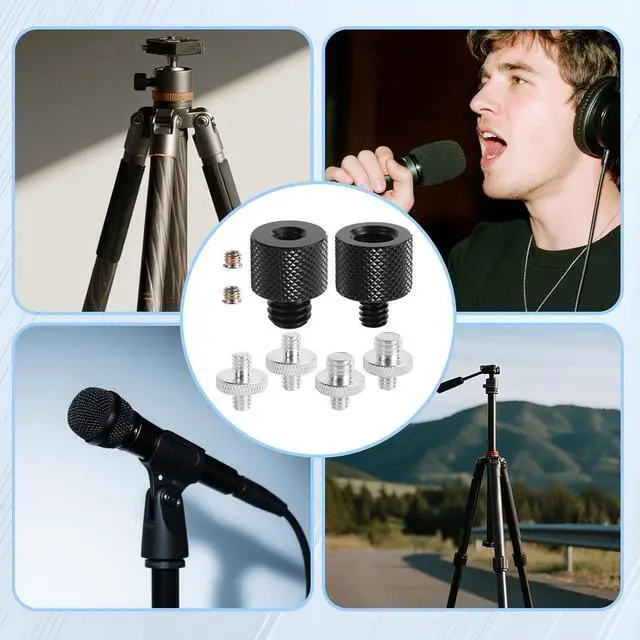Alt view image 7 of 7 - 8pcs Tripod Screw Adapters, 1/4" to 3/8" Threaded Mount Converter Screw Tripod Accessories for Camera Light Stand Mic Stand and More
